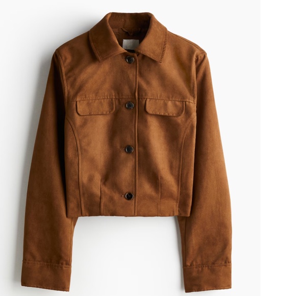 H&M Napped Jacket and Skirt Coord Set - Brown - Picture 3 of 10